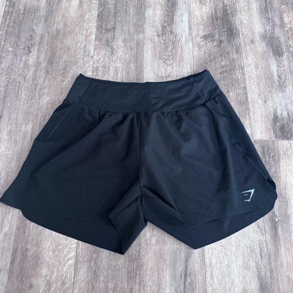 Gymshark Pants - GymShark Lined Athletic Running Shorts - Black
